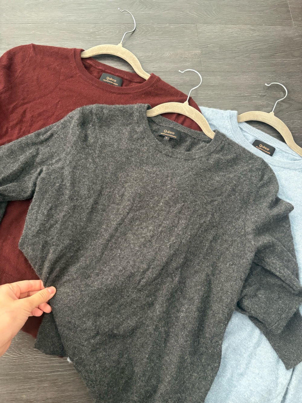 THREE Quince Bundle - Mongolian Cashmere Crew Neck Sweaters small